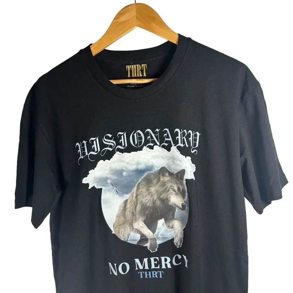 THRT Denim No Mercy Visionary T-shirt Men’s L - Streetwear Trap Urban Punk NWT - Picture 5 of 13